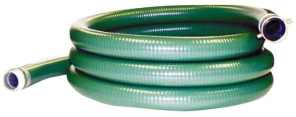 Alliance Hose & Rubber - 15 to 150°F, 4" Inside x 4.43" Outside Diam, PVC Liquid Suction & Discharge Hose - Green, 20' Long, 29 Vacuum Rating, 55 psi Working & 165 psi Brust Pressure - USA Tool & Supply