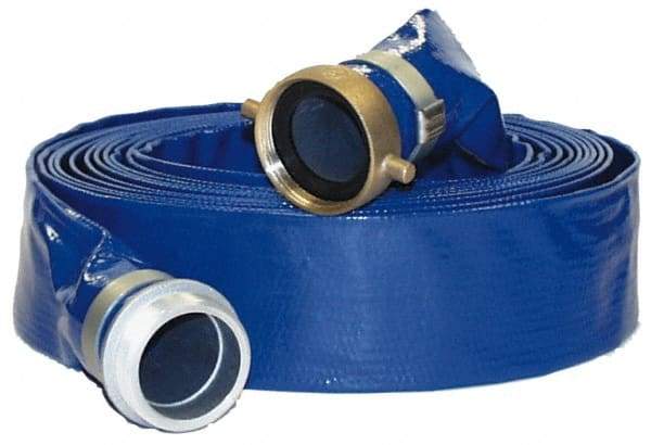 Alliance Hose & Rubber - -10 to 150°F, 2" Inside x 2.11" Outside Diam, PVC Liquid Suction & Discharge Hose - Blue, 50' Long, 60 psi Working & 180 psi Brust Pressure - USA Tool & Supply