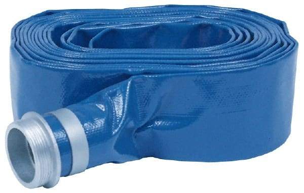 Value Collection - -10 to 150°F, 4" Inside x 4-1/8" Outside Diam, PVC Liquid Suction & Discharge Hose - Blue, 20' Long, 55 psi Working & 165 psi Brust Pressure - USA Tool & Supply