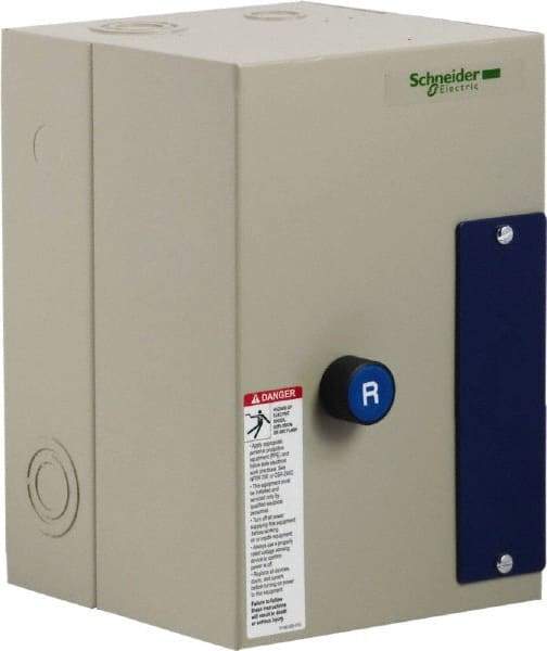 Schneider Electric - 3 Pole, 25 Amp, 120 Coil VAC, Nonreversible Enclosed IEC Motor Starter - 1 Phase Hp: 2 at 120 VAC, 3 at 240 VAC, 3 Phase Hp: 15 at 460 VAC, 20 at 575 VAC, 7.5 at 208 VAC, 7.5 at 230 VAC - USA Tool & Supply