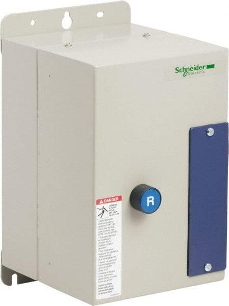 Schneider Electric - 3 Pole, 12 Amp, 120 Coil VAC, Nonreversible Enclosed IEC Motor Starter - 1 Phase Hp: 0.5 at 120 VAC, 2 at 240 VAC, 3 Phase Hp: 10 at 575 VAC, 3 at 208 VAC, 3 at 230 VAC, 7.5 at 460 VAC - USA Tool & Supply