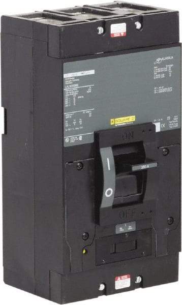 Square D - 350 Amp, 600 V, 3 Pole, Panel Mount Molded Case Circuit Breaker - Thermal Magnetic Trip, Multiple Breaking Capacity Ratings - USA Tool & Supply