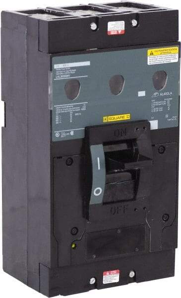 Square D - 400 Amp, 600 V, 3 Pole, Panel Mount Molded Case Circuit Breaker - Thermal Magnetic Trip, Multiple Breaking Capacity Ratings - USA Tool & Supply
