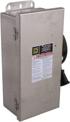 Square D - 30 Amp, 600 VAC/VDC, 3 Pole Fused Safety Switch - NEMA 12, 3, 3R, 4 & 4X, 7.5 hp at 480 VAC, 5 hp at 250 VDC (Single Phase), 20 hp at 600 VAC, 10 hp at 600 VDC (Triple Phase), 3PST Contact Form - USA Tool & Supply