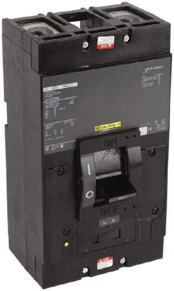 Square D - 400 Amp, 600 V, 2 Pole, Panel Mount Molded Case Circuit Breaker - Thermal Magnetic Trip, Multiple Breaking Capacity Ratings - USA Tool & Supply