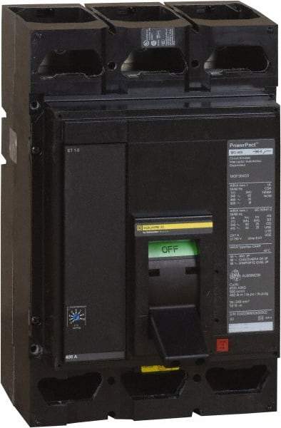 Square D - 600 Amp, 600 V, 3 Pole, Panel Mount Molded Case Circuit Breaker - Multiple Breaking Capacity Ratings - USA Tool & Supply