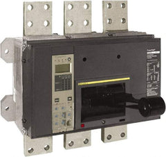 Square D - 1000 Amp, 600 VAC, 3 Pole, Panel Mount Molded Case Circuit Breaker - Electronic Trip, Multiple Breaking Capacity Ratings, 3/0 AWG - USA Tool & Supply