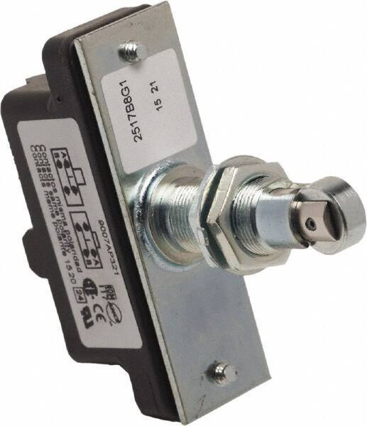 Square D - SPDT, NC/NO, 600 VAC, Screw Terminal, Roller Plunger Actuator, General Purpose Limit Switch - 1 NEMA Rating, IP20 IPR Rating, Panel Mount, 1-1/4 Lb. Operating Force - USA Tool & Supply