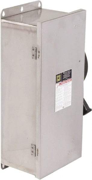 Square D - 100 Amp, 600 VAC/VDC, 3 Pole Nonfused Safety Switch - NEMA 12, 3, 3R, 4 & 4X, 40 hp at 600 VAC, 50 hp at 600 VDC (Single Phase), 100 hp at 600 VAC, 50 hp at 600 VDC (Triple Phase), ST Contact Form - USA Tool & Supply
