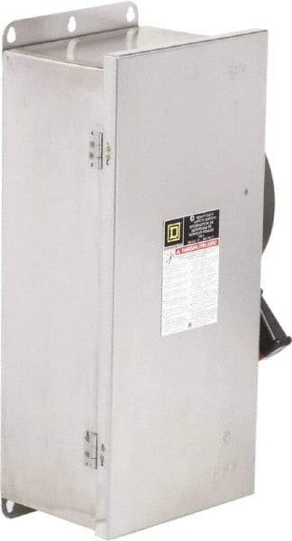 Square D - 100 Amp, 600 VAC/VDC, 3 Pole Nonfused Safety Switch - NEMA 12, 3, 3R, 4 & 4X, 40 hp at 600 VAC, 50 hp at 600 VDC (Single Phase), 100 hp at 600 VAC, 50 hp at 600 VDC (Triple Phase) - USA Tool & Supply