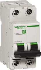 Schneider Electric - 10 Amp, 440 VAC, 2 Pole, DIN Rail Mounted Miniature Circuit Breaker - Magnetic Trip, Multiple Breaking Capacity Ratings, 18-4 AWG, 76mm Deep x 81mm High x 36mm Wide - USA Tool & Supply