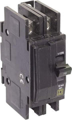 Square D - 15 Amp, 240 VAC, 2 Pole, Panel Mount Miniature Circuit Breaker - 14-2 AWG - USA Tool & Supply