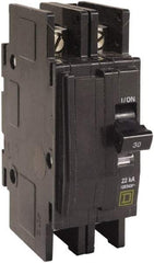 Square D - 20 Amp, 240 VAC, 2 Pole, Panel Mount Miniature Circuit Breaker - 14-2 AWG - USA Tool & Supply