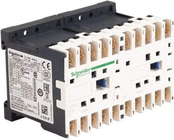 Schneider Electric - 3 Pole, 24 Coil VAC at 50/60 Hz, 12 Amp at 440 VAC, 16 Amp at 690 VAC and 20 Amp at 440 VAC, Reversible IEC Contactor - BS 5424, CSA, IEC 60947, NF C 63-110, RoHS Compliant, UL Listed, VDE 0660 - USA Tool & Supply