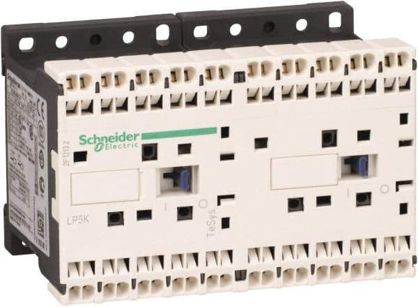 Schneider Electric - 3 Pole, 24 Coil VDC, 16 Amp at 690 VAC, 20 Amp at 440 VAC and 9 Amp at 440 VAC, Reversible IEC Contactor - BS 5424, CSA, IEC 60947, NF C 63-110, RoHS Compliant, UL Listed, VDE 0660 - USA Tool & Supply