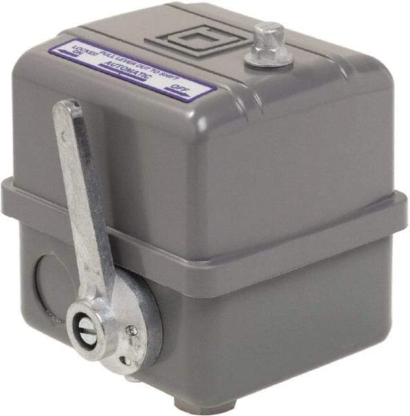 Square D - 1, 7, 9 and 3R NEMA Rated, 145 to 175 psi, Electromechanical Pressure and Level Switch - Adjustable Pressure, 575 VAC, L1-T1, L2-T2 Terminal, For Use with Square D Pumptrol - USA Tool & Supply