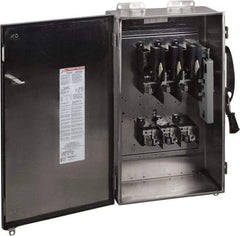 Square D - 200 Amp, 600 VAC/VDC, 3 Pole Nonfused Safety Switch - NEMA 12, 3, 3R, 4 & 4X, 50 hp at 600 VAC, 50 hp at 600 VDC (Single Phase), 150 hp at 600 VAC, 50 hp at 600 VDC (Triple Phase), ST Contact Form - USA Tool & Supply