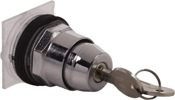Schneider Electric - 1.18 Inch Mount Hole, 3 Position, Knob and Pushbutton Operated, Selector Switch Only - Black, Maintained (MA), without Contact Blocks, Weatherproof and Dust and Oil Resistant - USA Tool & Supply