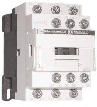 Schneider Electric - 2NC/3NO, 24 VAC at 50/60 Hz Control Relay - 17 V - USA Tool & Supply
