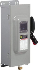 Square D - 100 Amp, 600 VAC/VDC, 3 Pole Fused Safety Switch - NEMA 12 & 3R, 30 hp at 480 VAC (Single Phase), 75 hp at 600 VAC, 50 hp at 600 VDC (Triple Phase) - USA Tool & Supply