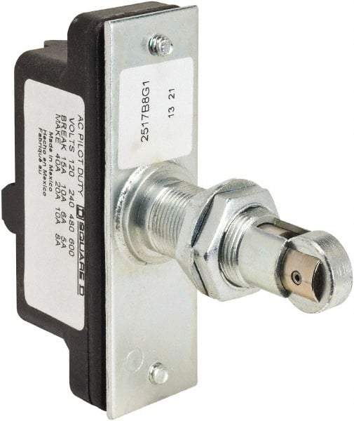 Square D - SPDT, NC/NO, 600 VAC, Screw Terminal, Roller Plunger Actuator, General Purpose Limit Switch - 1 NEMA Rating, IP20 IPR Rating, Panel Mount, 1-1/4 Lb. Operating Force - USA Tool & Supply