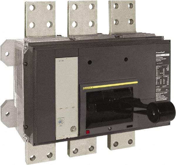 Square D - 2000 Amp, 600 VAC, 3 Pole, Panel Mount Molded Case Circuit Breaker - Electronic Trip, Multiple Breaking Capacity Ratings, 3/0 AWG - USA Tool & Supply