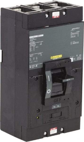 Square D - 400 Amp, 600 V, 3 Pole, Panel Mount Molded Case Circuit Breaker - Magnetic Trip, Multiple Breaking Capacity Ratings - USA Tool & Supply
