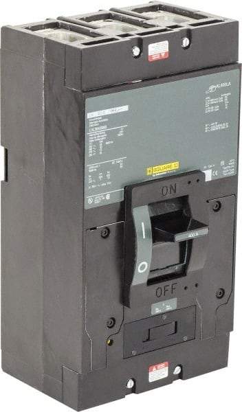 Square D - 400 Amp, 600 V, 3 Pole, Panel Mount Molded Case Circuit Breaker - Thermal Magnetic Trip, Multiple Breaking Capacity Ratings - USA Tool & Supply
