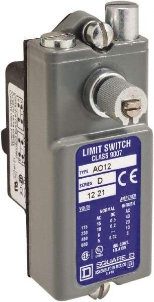 Square D - DPDT, 2NC/2NO, 600 VAC, Screw Terminal, Rotary Head Actuator, General Purpose Limit Switch - 1 NEMA Rating, IP20 IPR Rating - USA Tool & Supply