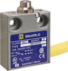 Square D - SPDT, NC/NO, 240 VAC, Prewired Terminal, Plunger Actuator, General Purpose Limit Switch - 1 NEMA Rating, IP20 IPR Rating, 18 Ounce Operating Force - USA Tool & Supply