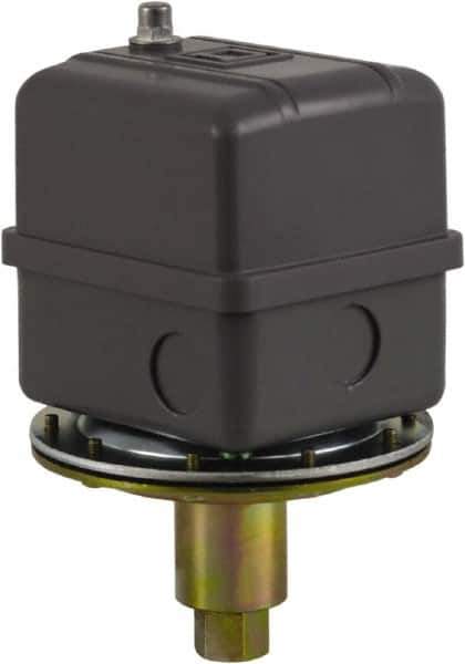 Square D - 1 NEMA Rated, DPST, 18 inHg to 23 inHg, Vacuum Switch Pressure and Level Switch - Adjustable Pressure, 480 VAC, Screw Terminal - USA Tool & Supply