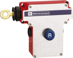 Telemecanique Sensors - 10 Amp, NO/NC Configuration, Left Hand Operation, Rope Operated Limit Switch - Pushbutton Reset, Cable Pull, No Pilot Light, 300 VAC - USA Tool & Supply