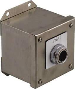 Schneider Electric - 1 Operator, Projecting Pushbutton Control Station - Auto, Hand, Off (Legend), Maintained Switch, NO/NC Contact, NEMA 1, 13, 3, 4 - USA Tool & Supply