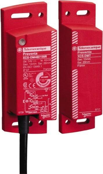 Telemecanique Sensors - NO/NC Configuration, 24 VDC, Plastic Noncontact Safety Limit Switch - 2m Cable Length, 34mm Wide x 32mm Deep x 100mm High, IP66, IP67, IP69K Ingress Rating - USA Tool & Supply