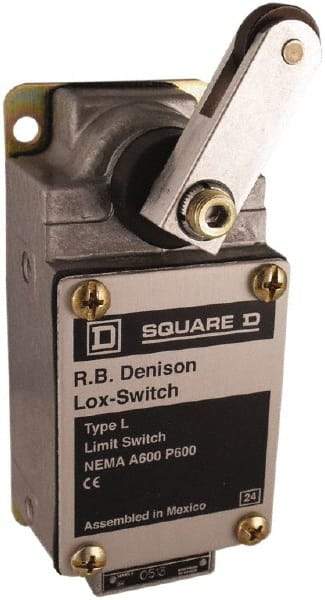 Square D - DPDT, NC/NO, 600 Volt, Screw Terminal, Rotary Spring Return Actuator, General Purpose Limit Switch - 1, 2, 4, 12, 13 NEMA Rating, IP67 IPR Rating - USA Tool & Supply