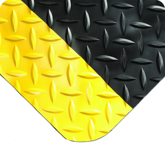 Diamond-Plate SelectÂ 2' x 3' Black/YellowÂ Work Mat - USA Tool & Supply