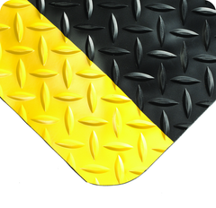 Diamond-Plate SelectÂ 3' x 5' Black/YellowÂ Work Mat - USA Tool & Supply