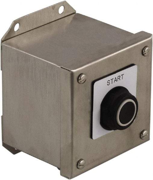 Schneider Electric - 1 Operator, Pushbutton Control Station - Stop (Legend), Momentary Switch, NC Contact, NEMA 1, 13, 3, 4 - USA Tool & Supply