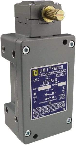 Square D - SPDT, NC/NO, 600 Volt Screw Terminal, Rotary Head Actuator, General Purpose Limit Switch - 1, 2, 4, 6, 12, 13, 6P NEMA Rating, IP67 IPR Rating - USA Tool & Supply