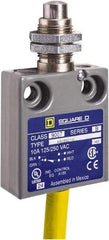 Square D - SPDT, NC/NO, 240 VAC, Prewired Terminal, Plunger Actuator, General Purpose Limit Switch - 1, 2, 4, 6, 6P NEMA Rating, IP67 IPR Rating, Panel Mount, 80 Ounce Operating Force - USA Tool & Supply