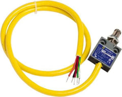 Square D - SPDT, NC/NO, 240 VAC, Prewired Terminal, Roller Plunger Actuator, General Purpose Limit Switch - 1, 2, 4, 6, 6P NEMA Rating, IP67 IPR Rating, Panel Mount, 80 Ounce Operating Force - USA Tool & Supply