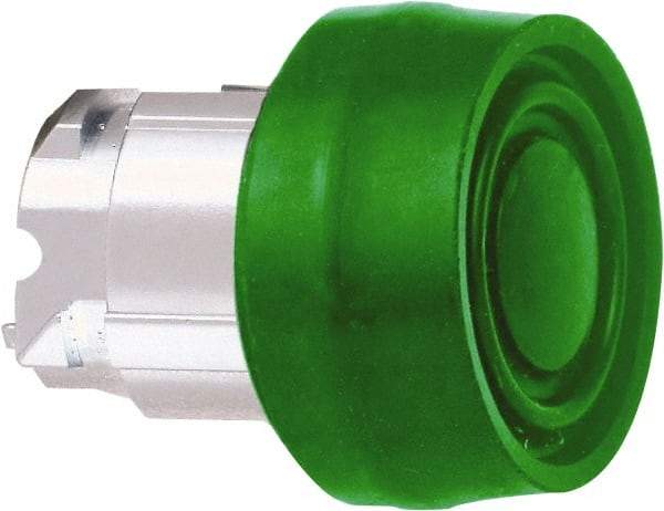 Schneider Electric - 22mm Mount Hole, Flush, Pushbutton Switch Only - Round, Green Pushbutton, Nonilluminated, Momentary (MO) - USA Tool & Supply