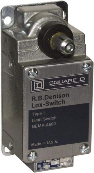 Square D - DPST, 2NO, Screw Terminal, Rotary Spring Return Actuator, General Purpose Limit Switch - 1, 2, 4, 12, 13 NEMA Rating, IP67 IPR Rating - USA Tool & Supply