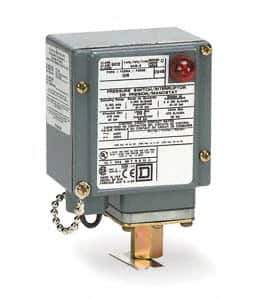 Square D - 4, 13 and 4X NEMA Rated, SPDT, 1 to 40 psi, Electromechanical Pressure and Level Switch - Fixed Pressure, 120 VAC at 6 Amp, 125 VDC at 0.22 Amp, 240 VAC at 3 Amp, 250 VDC at 0.27 Amp, 1/4 Inch Connector, Screw Terminal, For Use with 9012G - USA Tool & Supply