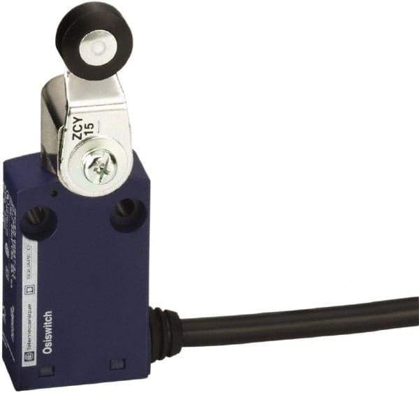 Telemecanique Sensors - DP, NC/NO, 240 VAC, Fixed Cable Terminal, Roller Lever Actuator, General Purpose Limit Switch - IP65 IPR Rating - USA Tool & Supply