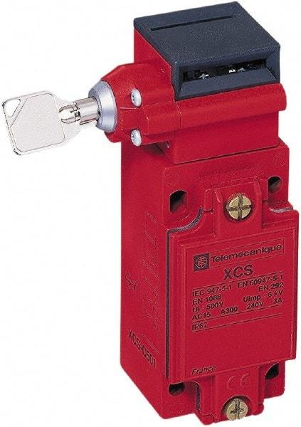 Telemecanique Sensors - NO/2NC Configuration, Multiple Amp Level, Metal Key Safety Limit Switch - 52mm Wide x 44mm Deep x 114mm High, IP67 Ingress Rating - USA Tool & Supply