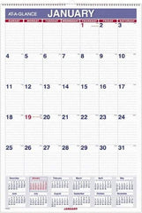 AT-A-GLANCE - 12 Sheet, 5-1/2 x 8-1/2", Wall Calendar - White - USA Tool & Supply