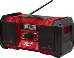 Milwaukee Tool - Backlit LCD Cordless Jobsite Radio - Powered by Battery - USA Tool & Supply