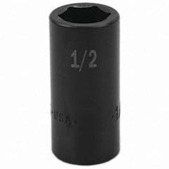 SK - Impact Socket - 3/8"DR 6PT 1/2" SEMI-DEEP IMPACT SOCKET - USA Tool & Supply