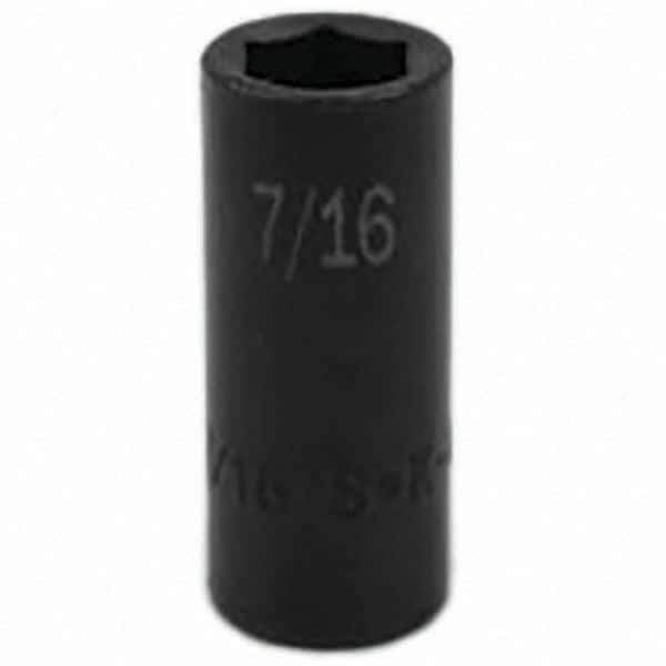 SK - Impact Socket - 3/8"DR 6PT 7/16" SEMI-DEEP IMPACT SOCKET - USA Tool & Supply